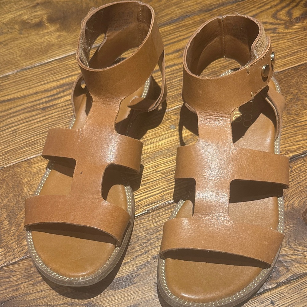 Franco Sarto Brown Leather Sandals